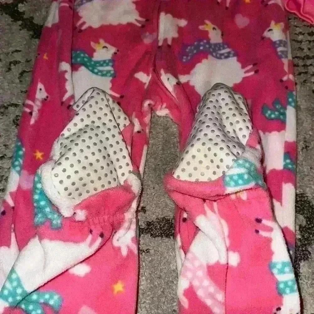 The Children's Place Footed Pajamas‎ Llamas w/ I love my Mama size 4t